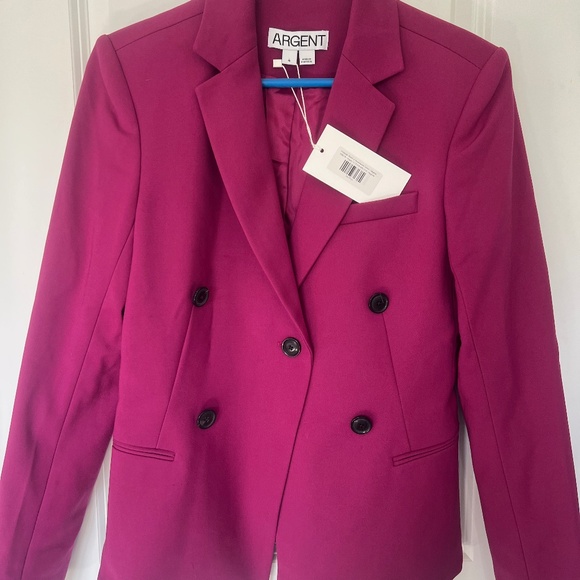 ARGENT Crossover Blazer Size 4 in Performance Cotton Magenta - Picture 2 of 7